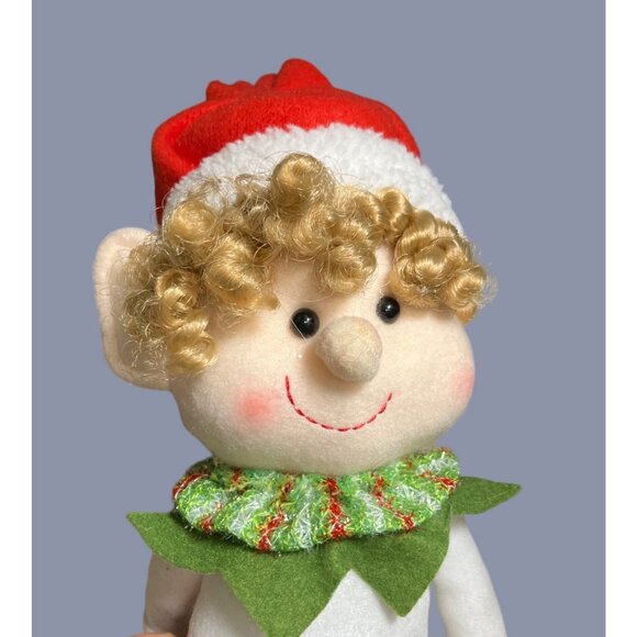 Plush Elf Doll With Curly Hair and Festive Outfit - Picture 8 of 11